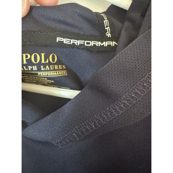 Polo Ralph Lauren Boys L 14-16 Performance Navy Pull Over Hooded Big Pony - Picture 13 of 15
